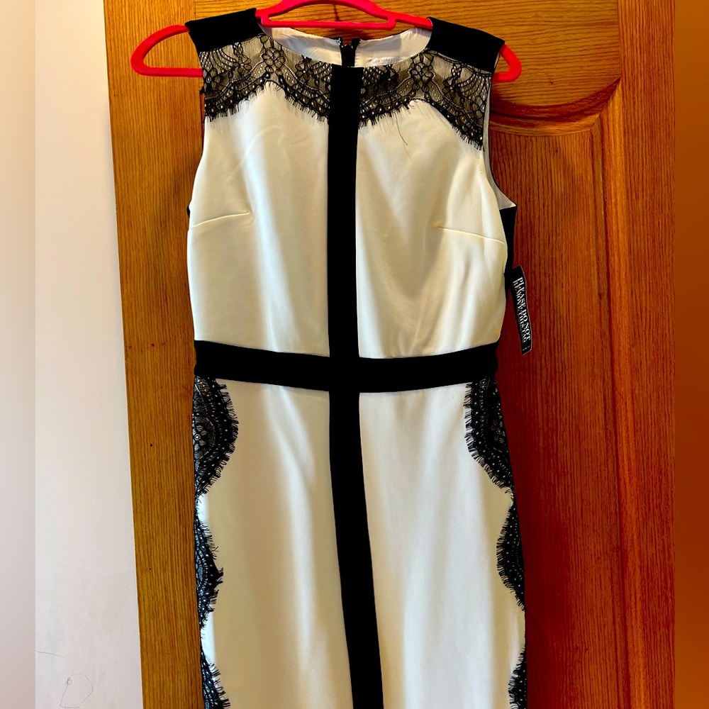 White and black color blocked NY and Co midi dress